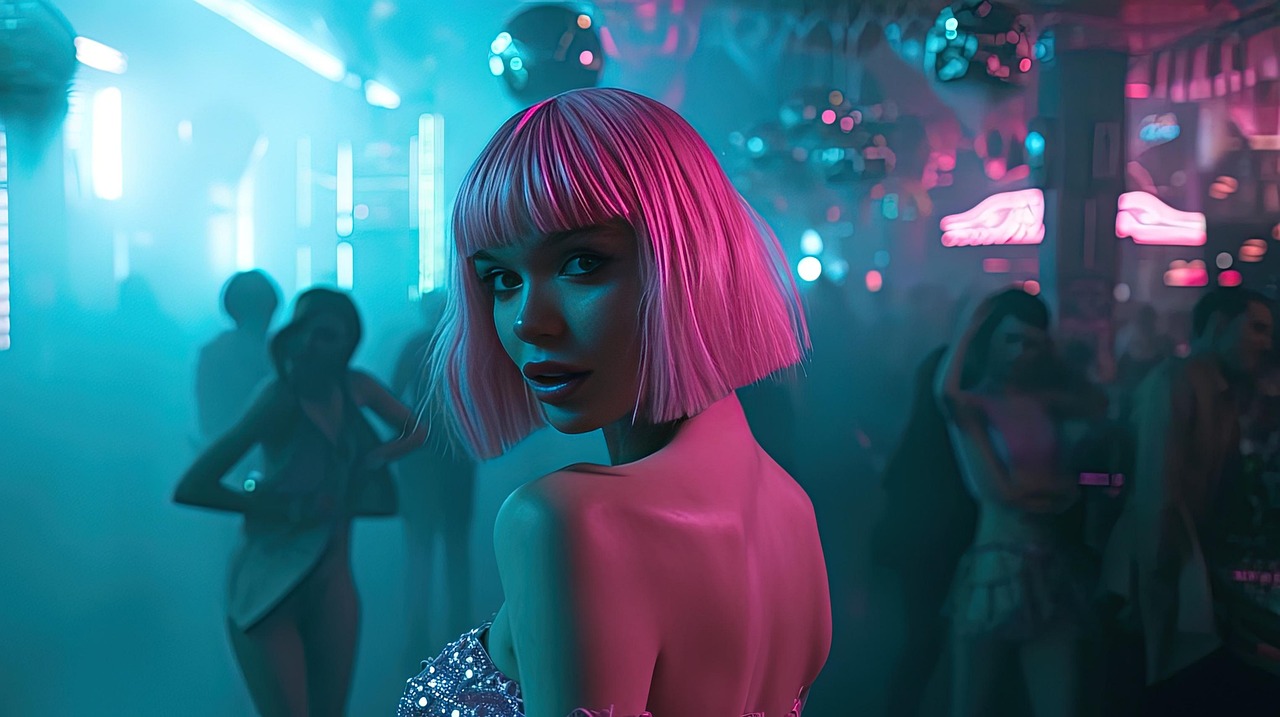 AI digital actor performing in futuristic studio